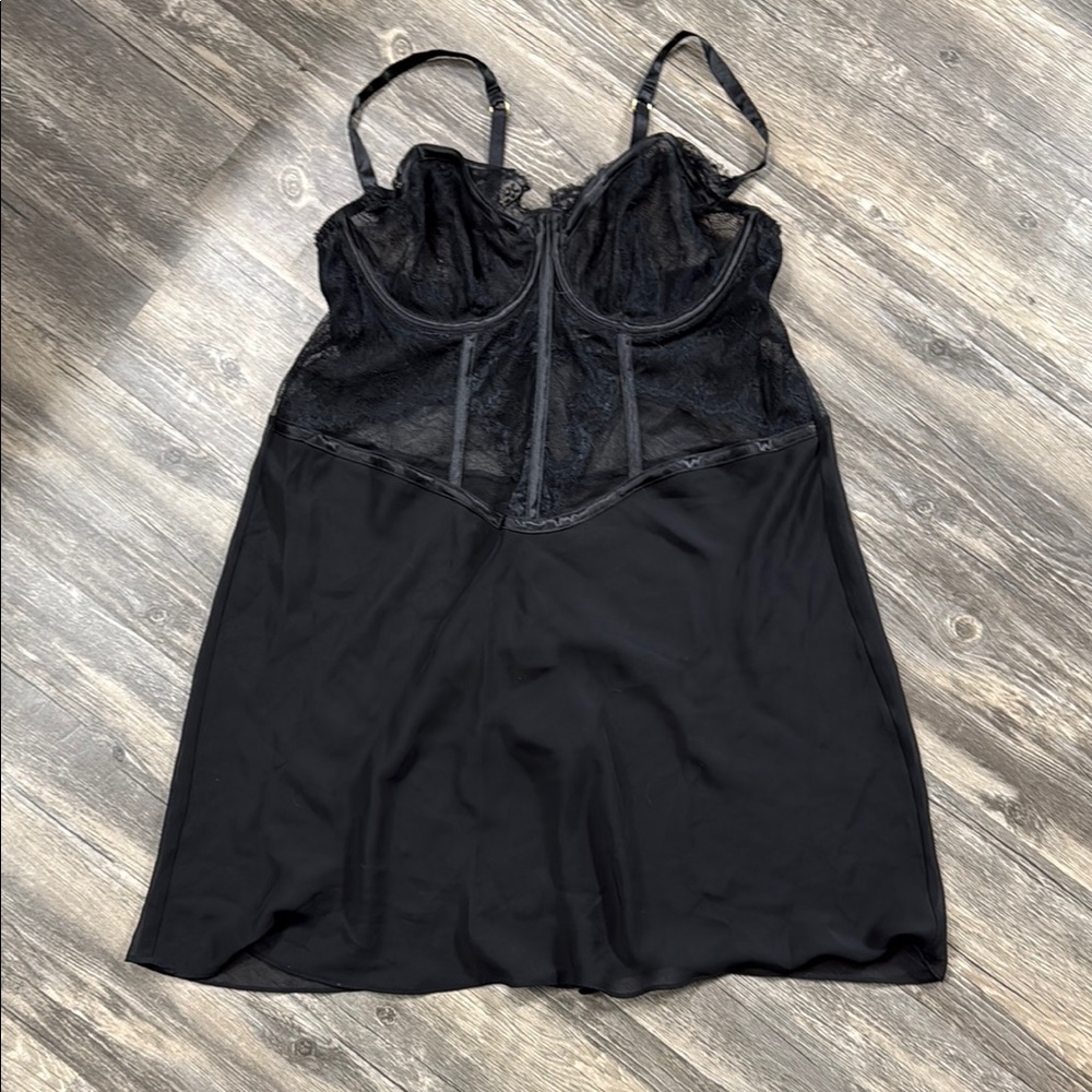 Cacique Black Chemise Elegant Sleepwear